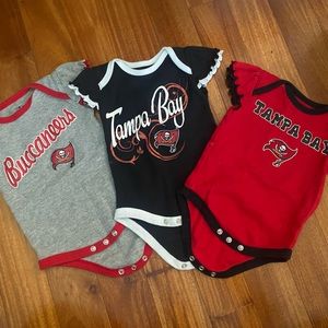 Tampa Bay Buccaneers 0-3 months onesies bundle